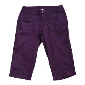 Just My Size JMS Womens Plus 18W Purple Capri Pants Stretch 21" Inseam Casual